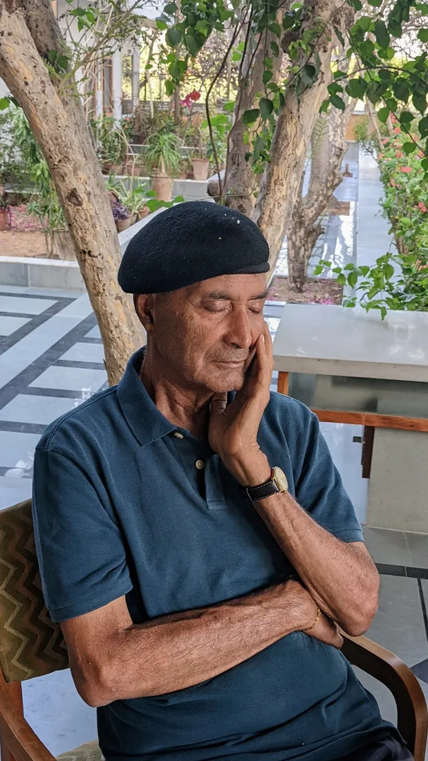 Colonel Fateh, a quiet moment of peace on the farm