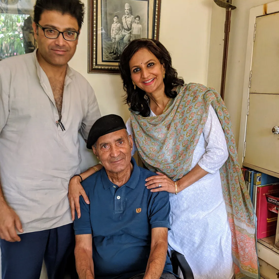 Colonel Fateh with Udai and Alka, his niece from the US