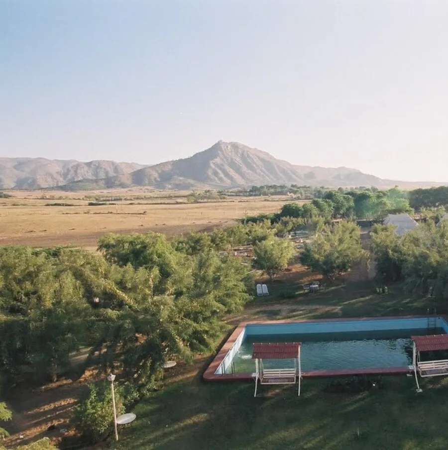 The farm and pool in the 1990s