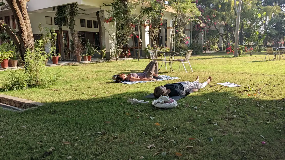 Guests at rest on the lawn