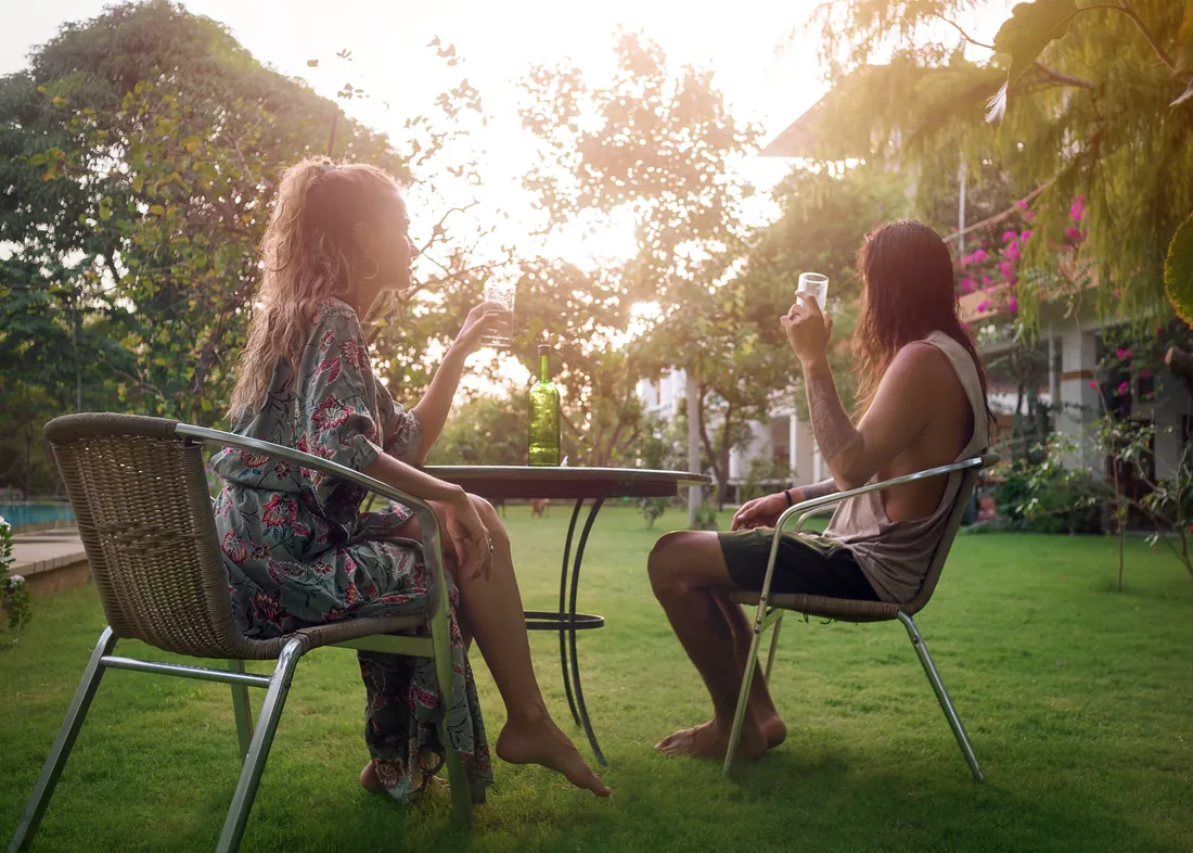 Guests at golden hour