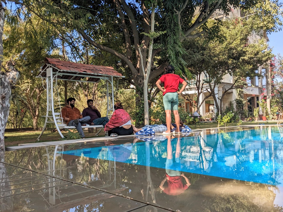 By the pool