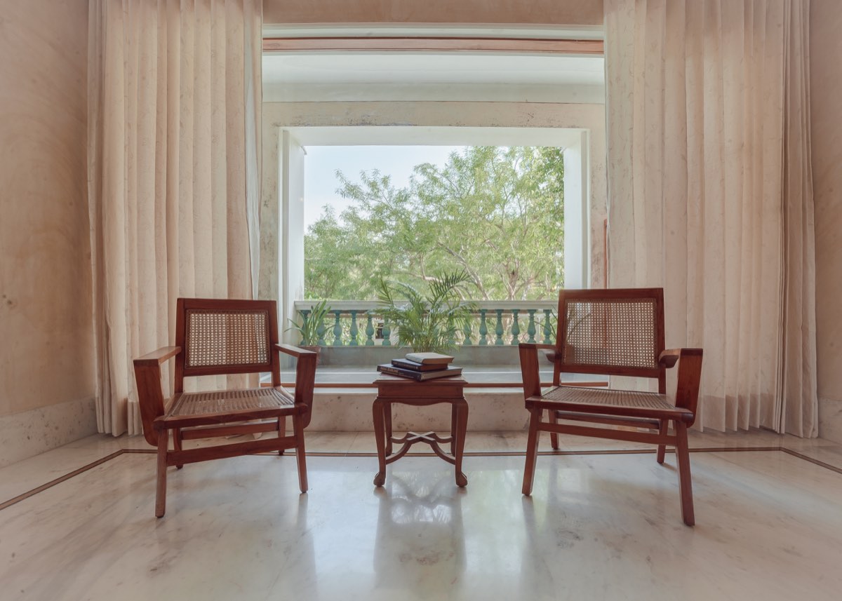 Sitting chairs by the window