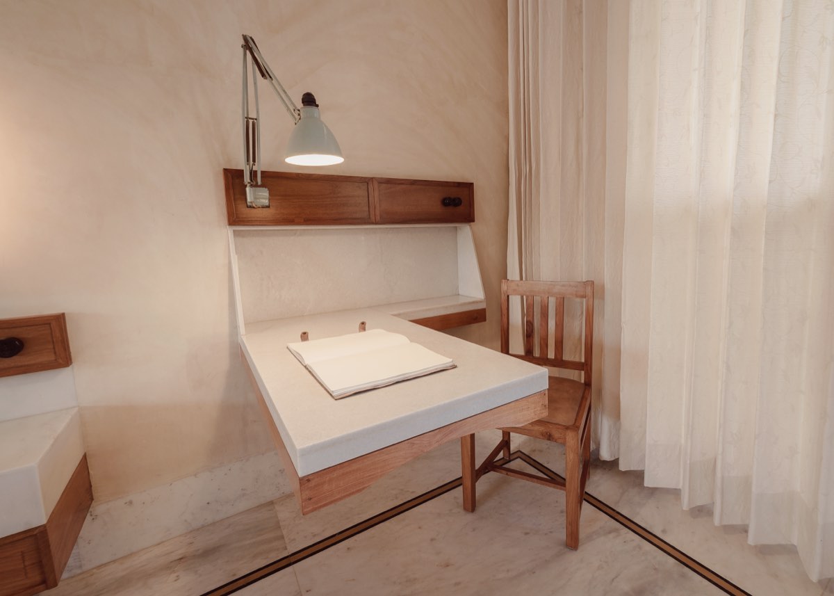 Desk and materials, close